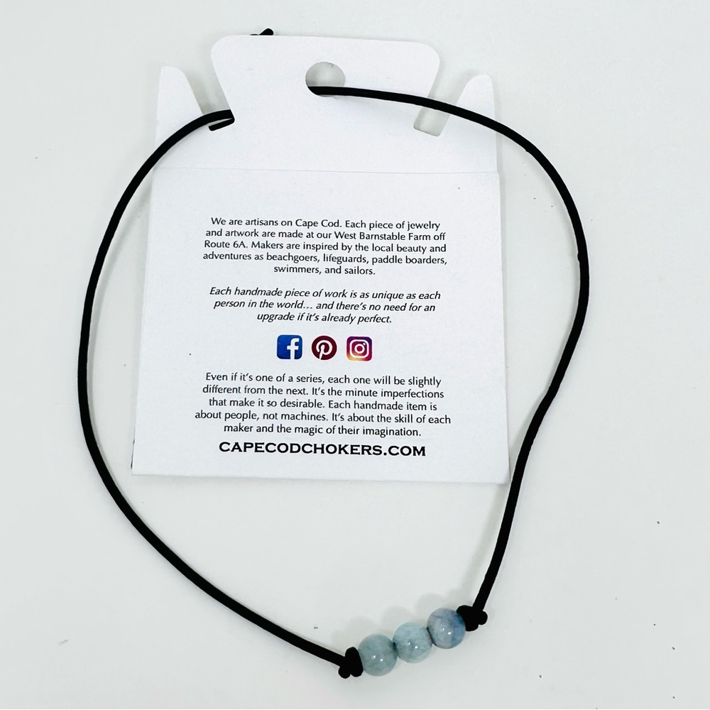 Cape Cod Chokers Beaded Choker Necklace Black Cord Beachy Y2K NWT Handmade - Picture 6 of 9